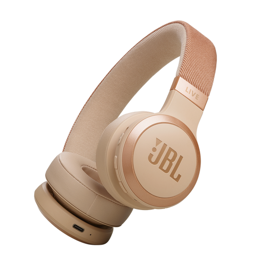 JBL Live 670NC - Sandstone - Wireless On-Ear Headphones with True Adaptive Noise Cancelling - Hero image number null